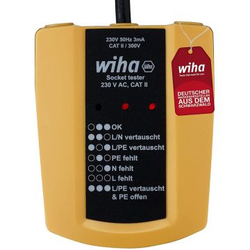 Socket tester 45220, 230 V AC, measuring device (yellow/black) Socket tester 45220, 230 V AC, measuring device (yellow/black)