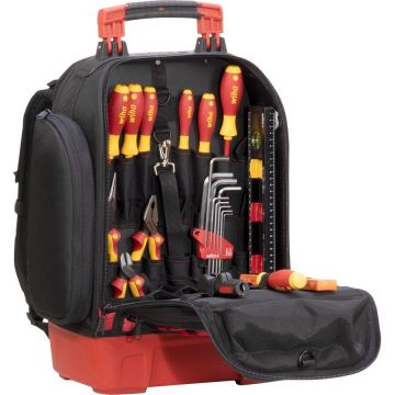 tool backpack electric set, tool set (black/red, 27 pieces, with backpack)