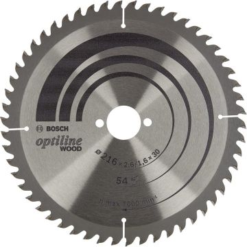 Bosch circular saw blade Optiline Wood, ? 216 x 30mm (54 teeth)