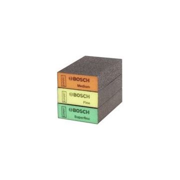 Bosch EXPERT S471 standard sanding block set, 3 pieces, sanding sponge (multicolored, 97 x 69 x 26mm)
