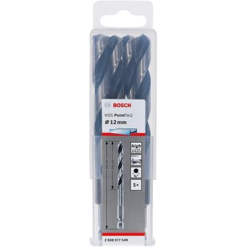 Bosch twist drill HSS PointTeQ Hex, O 12mm (5 pieces, working length 101mm) Bosch twist drill HSS PointTeQ Hex, O 12mm (5 pieces, working length 101mm)