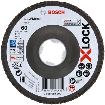 Bosch X-LOCK serrated lock washer X571 Best for Metal, 125mm, grinding wheel (O 125mm, K 120, angled version)