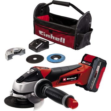 cordless angle grinder TC-AG 18/115 Li Kit, 18V (red/black, Li-Ion battery 4.0Ah)