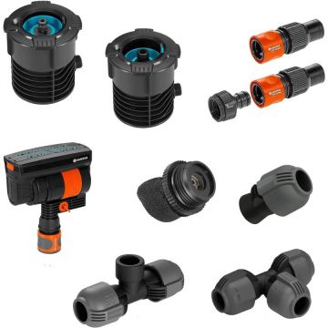Pipeline Starter Set with square sprinkler, water tap (with 2 water sockets)