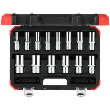 Red socket wrench set 1/2 hex 10-32 14 pieces - 3300008