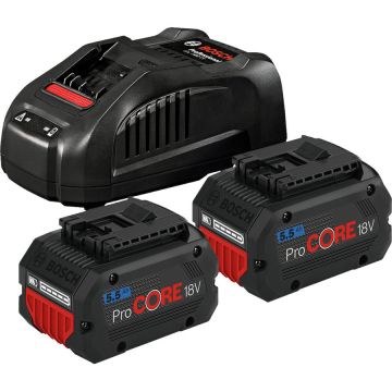 Set Incarcator Rapid + Acumulator  2xGBA18V + GAL1880CV   Li-Ion 18V 5.5Ah  Negru