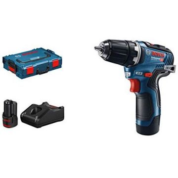 Bosch cordless drill GSR 12V-35 Professional, 12Volt (blue / black, L-BOXX, 2x Li-ion battery 3.0Ah) Bosch cordless drill GSR 12V-35 Professional, 12Volt (blue / black, L-BOXX, 2x Li-ion battery 3.0Ah)