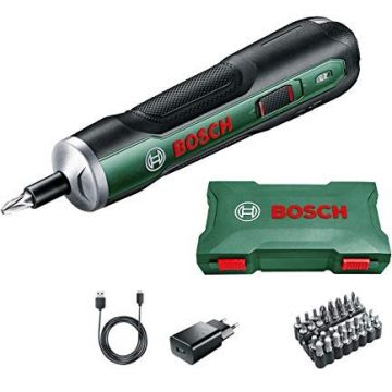 Bosch cordless screwdriver push Drive 3,6Volt (green, 32-piece screwdriver bit set)