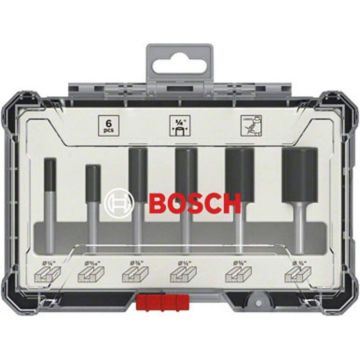Bosch cutter set 6 pcs Straight 1/4  shank - 2607017467