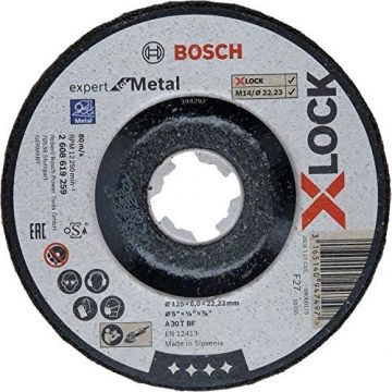 Bosch roughing X-LOCK Expert for Metal 125mm cranked grinding wheel (125 x 6 x Length 22.23mm) Bosch roughing X-LOCK Expert for Metal 125mm cranked grinding wheel (125 x 6 x Length 22.23mm)