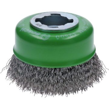 Bosch X-LOCK cup brush Clean for Inox 75mm, corrugated (O 75 mm, 0.3 mm wire)