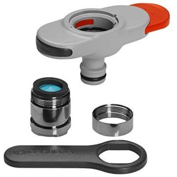Faucet Connector for Indoor Taps, Faucet Piece (light grey / orange, 13mm (1/2 ) - 19mm (3/4))