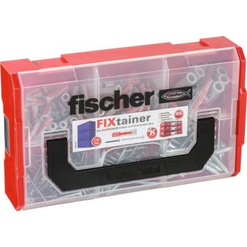 FIXtainer -DUOPOWER plus screw - dowel - light gray / red - 210 pieces