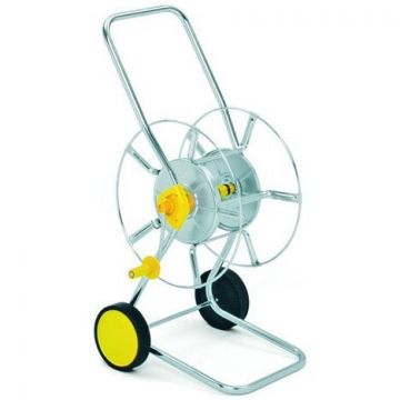 hose trolley WS 50 Z, hose cart (silver / yellow, galvanized)