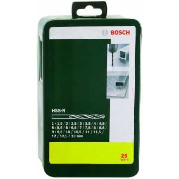 Bosch HSS-R-Wiertła do metalu - zestaw 25 sztuk