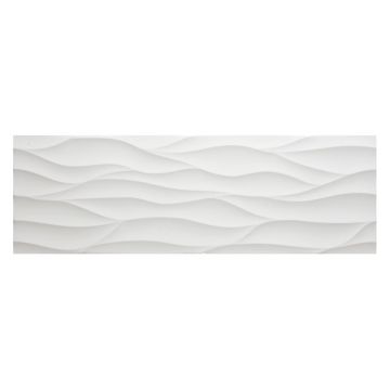 Faianta rectificata Onda Wavy White glossy 30 x 90