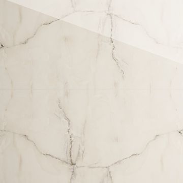 Gresie exterior / interior portelanata Alfa White  59 5 x 119 5 cm  lucioasa  rectificata  tip marmura