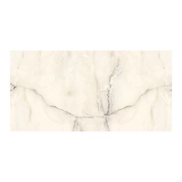Gresie portelanata rectificata Alfa White 59.5 x 119.5 lucioasa