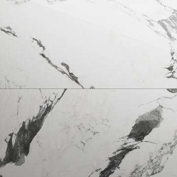 Gresie exterior / interior portelanata Panda Marble White  60 x 120 cm  lucioasa  rectificata  tip marmura