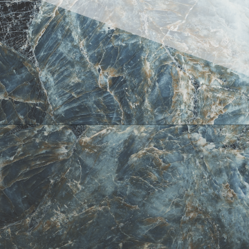 Gresie exterior / interior portelanata Atlantic Dark Blue  60 x 120 cm  lucioasa  rectificata  tip marmura