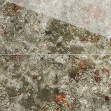 Gresie exterior / interior portelanata Nebula Green  59 5 x 119 5 cm  lucioasa  rectificata  tip marmura