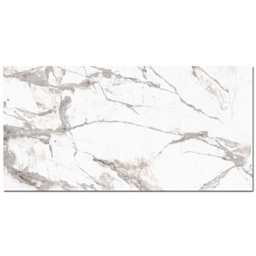 Gresie portelanata rectificata Norway White 58 x 118 lucioasa