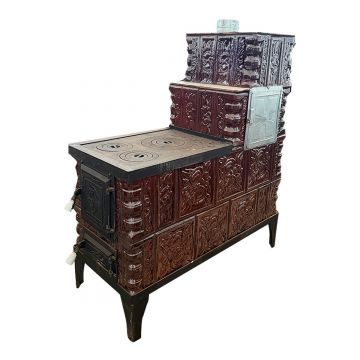 Soba teracota maro tip cizma  4 randuri  evacuare stanga