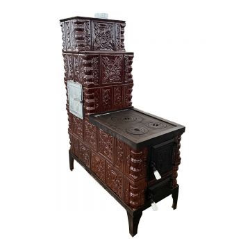 Soba teracota maro tip cizma  5 randuri  evacuare dreapta