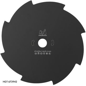 Disc Cutit Pentru Motocoasa 255x25.4x1.6 mm, 8 dinti, Evotools 673942