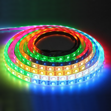 Banda LED multicolora, 5m, 60 LED m, IP65 WS2812