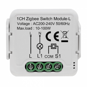 Comutator Smart pentru iluminat, 1 canal, fara nul, Zigbee, 220V, 2.4GHz