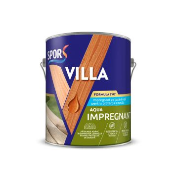 Lac pentru lemn Spor Villa Yacht Impregnant, transparent, pe baza de apa, exterior/interior, 2.5 l