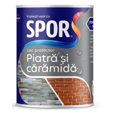 Lac pentru piatra si caramida Spor, interior/exterior, transparent, 0.75 l