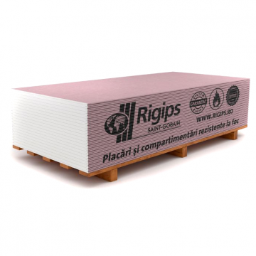 Placa gips-carton Rigips, RF 12.5 x 1200 x 2600 mm