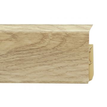 Plinta parchet cu dublu canal cablu PVC, stejar Suprema, 2200 x 80 x 22 mm