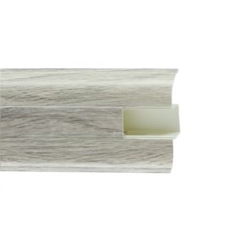 Plinta parchet PVC, stejar Alba, canal cablu, 2500 x 22 x 55 mm