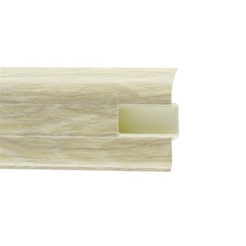 Plinta parchet PVC, stejar Palmyra, canal cablu, 2500 x 22 x 55 mm