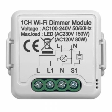 Releu Smart pentru sistemul de iluminat, WiFi Dimmer, 1 canal, 220V, 2.4GHz