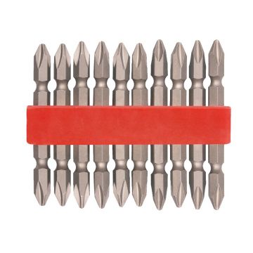 Set biti Varf Surubelnita Cr-V cu Doua Capete 10 buc PZ2 65 mm Evotools 605128