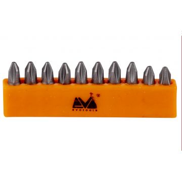 Set biti Varf Surubelnita Cr-V Philips 10 buc PH2, 25 mm Evotools 605116