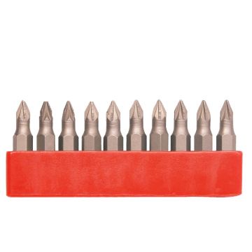Set biti Varf Surubelnita Cr-V Pozidrive 10 buc PZ3, 50 mm Evotools 605127