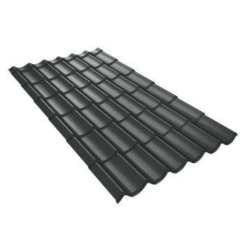 Tigla metalica Caretta Daily Smart, gri, RAL 7024, Fresco mat, grosime 0.45 mm, 2890 x 1200 mm