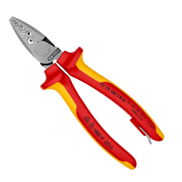 Cleste VDE pentru sertizat ferule, 0.25 - 16 mm ², Knipex 97 78 180 T