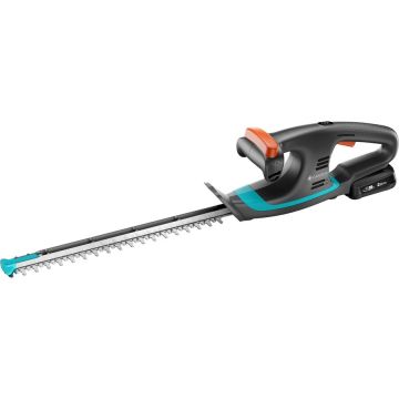 Cordless Hedge Trimmer EasyCut 40/18V P4A Ready-To-Use Set, 18V (dark grey/turquoise, Li-Ion battery 2.0Ah, POWER FOR ALL ALLIANCE)