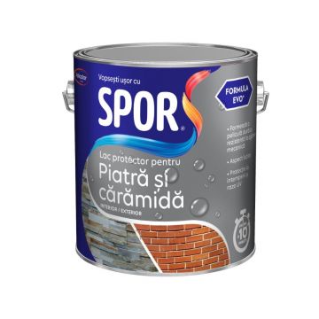 Lac pentru piatra si caramida Spor, interior/exterior, transparent, 2.5 l