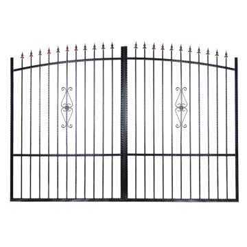 Poarta auto reversibila Lara, fier forjat, negru, 3000 x 2050 mm