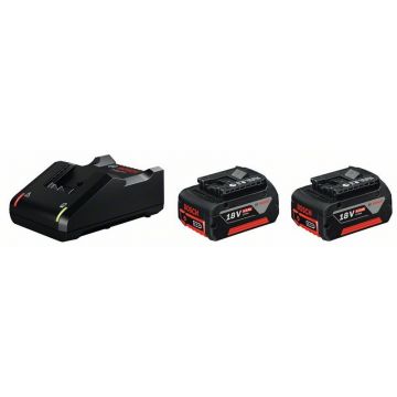 Set 2 Incarcator Rapid + Acumulator 2xGBA18V + GAL18V-40  4Ah  Li-Ion Negru