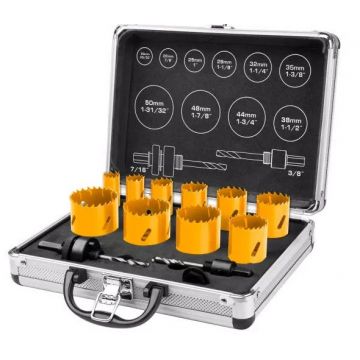 Set trusa Carote de metal 12 Buc 20-50mm, Ingco AKH0121