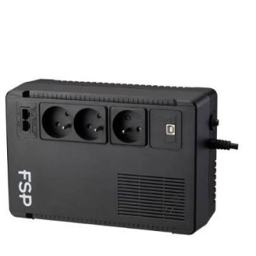 UPS Line Interactive Eco 800 cu Management 800VA/480W AVR 3x Schuko Tip Francez 1 Baterie 12V/5Ah Conector USB Combo RJ11/RJ45 Negru
