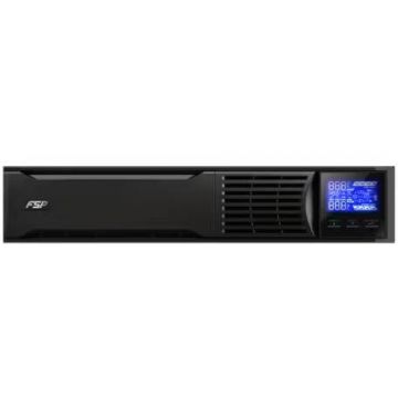 UPS Line Interactive Eufo 1.1K cu Sinusoida Pura 1100VA/990W AVR 8x Socket IEC Display LCD 2 Baterii 12V/9Ah USB RS232 RJ45 Tower/Rack 2U Negru